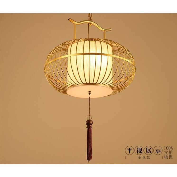 โคมไฟระย้า รูปกรงนก สไตล์จีนย้อนยุค สําหรับตกแต่งห้องนั่งเล่น ระเบียง โรงแรม ห้องรับประทานอาหาร
