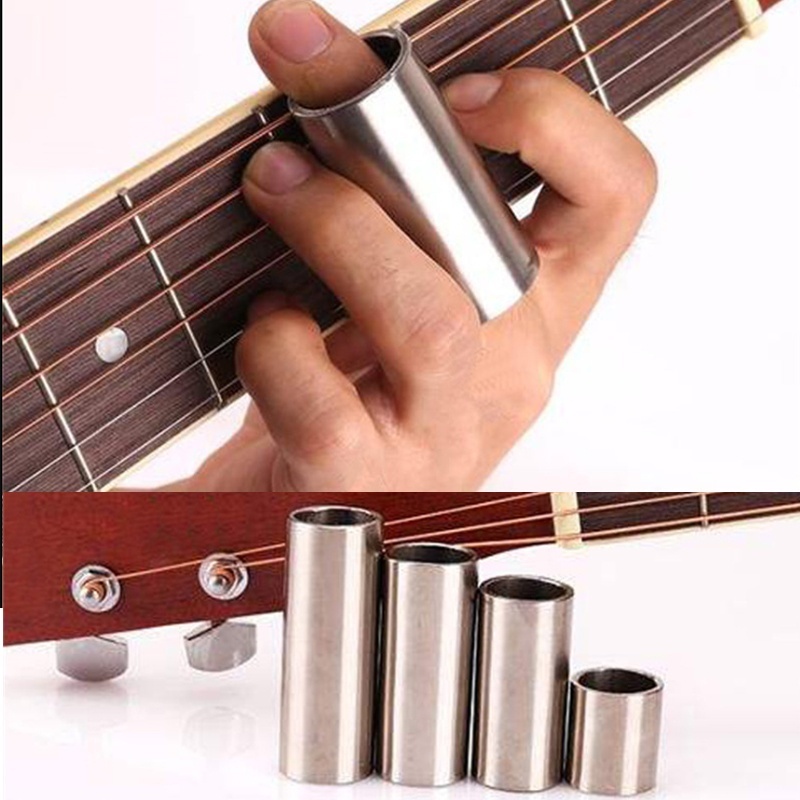 (JMBX) ปลอกสวมนิ้วมือ แบบสไลด์ โลหะ แฟชั่น สําหรับเครื่องดนตรี กีตาร์