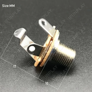 2ชิ้นโลหะ1/4 "โมโนอินพุตแจ็คเสียบซ็อกเก็ตกีตาร์ไฟฟ้าเบสกีต้าร์รถกระบะเอาท์พุทแจ็คเสียบซ็อกเก็ต6.35มิลลิเมตรทองสีดําโครเมี่ยม