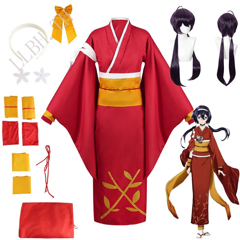 Izumi Kyouka Cosplay Anime Bungo Stray Dogs Kimono Outfits Wig Headwear Kyouka Izumi Cosplay Yukata 