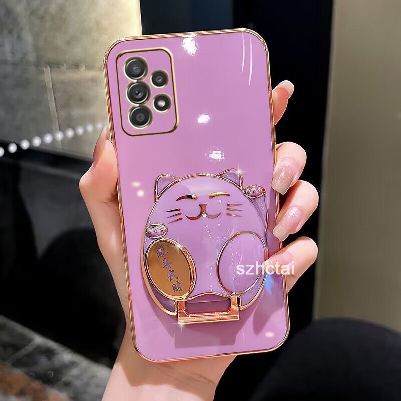 เคสโทรศัพท์ samsung a32 a52 a72 เคสโทรศัพท์ เคสโทรศัพท์พร้อมขาตั้งแมวกวัก Gong Xi Fa Cai - รูปที่ 5