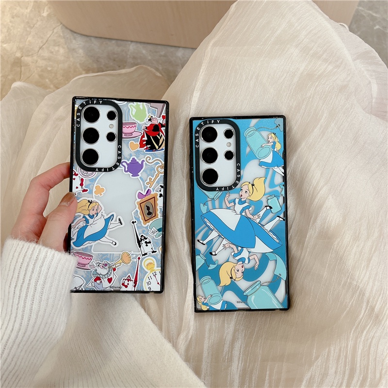 CASETIFY【Alice In Wonderland】เคสโทรศัพท์มือถืออะคริลิคใส กันกระแทก ลายดิสนีย์ สีดํา สําหรับ Samsung 