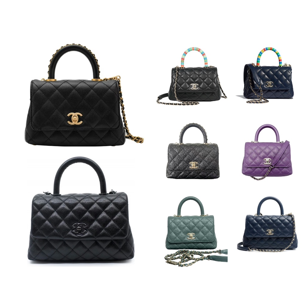 Chanel/Coco Handle/mini/กระเป๋าถือ/กระเป๋าสะพาย/กระเป๋าโซ่/ของแท้ 100%
