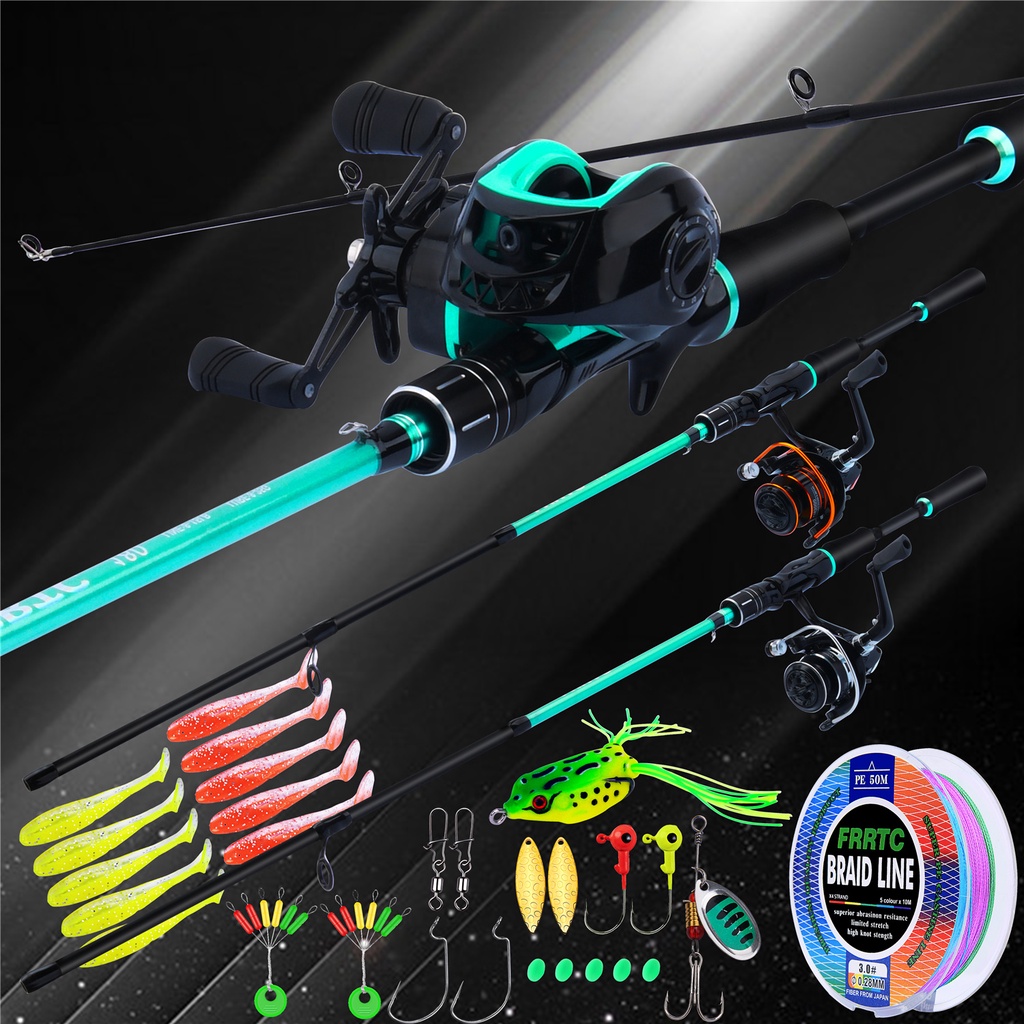 Frrtc ชุดคันเบ็ดตกปลาคาร์บอน มือซ้าย ขวา 2 ส่วน