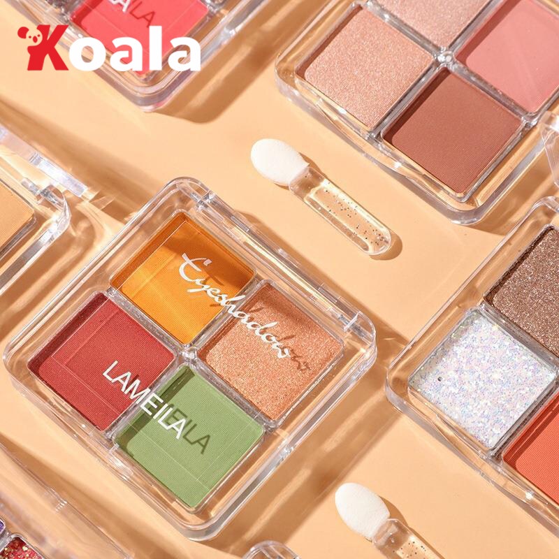KOALA อายแชโดว์พาเลททาตา Lameila  4 สี เนื้อใยไหม เนื้อแมท กลิตเตอร์ Soft Eye shadow