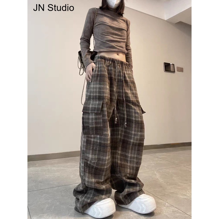 JN Studio กางเกงขายาว กางเกงคาร์โก้ผู้หญิง คาร์โก้ กางเกง สบาย New Style INS chic WGK2410CEN 3Z24011
