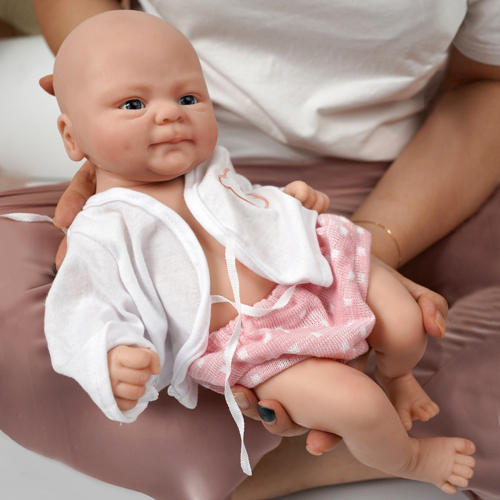 ตุ๊กตาเด็กทารกเสมือนจริง ซิลิโคนนิ่ม เต็มตัว 14 นิ้ว DIY