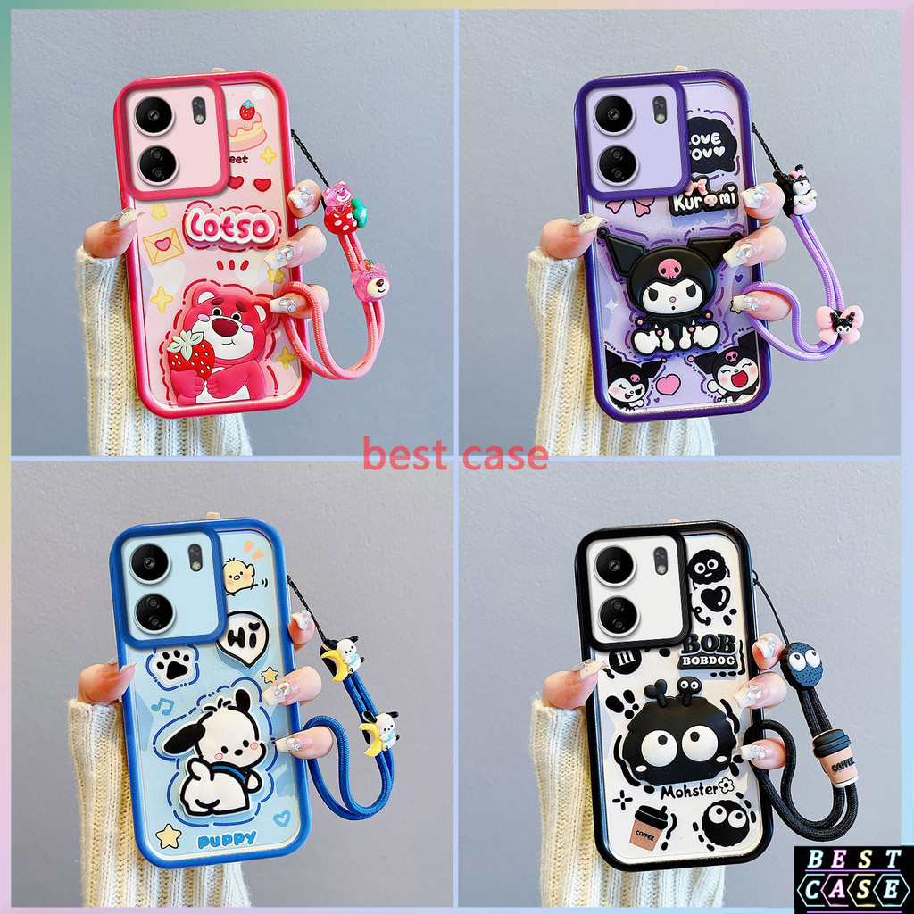เคส redmi 13C 4G เคส Xiaomi POCO C65 เคสสตรอเบอร์รี่หมีKuromiการ์ตูนสามมิติรูปตุ๊กตาน่ารักนุ่มโทรศัพท์เคสBB-TYGZ