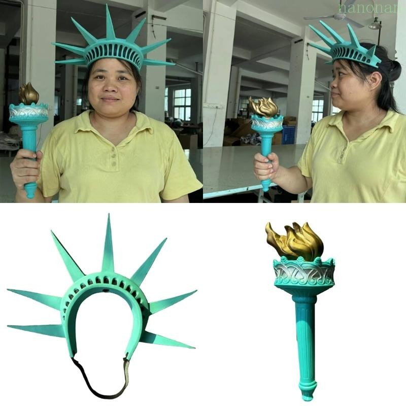 Nan รูปปั้นของ Liberty ไฟฉาย Props ฮาโลวีนเครื่องแต่งกายอุปกรณ์เสริมสําหรับผู้หญิงคอสเพลย์