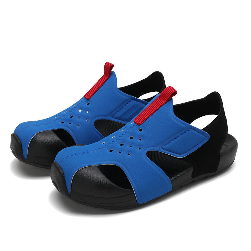 รองเท้าแตะเด็กเด็กชายน้ําหนักเบา Toe-Covered Hole รองเท้าแตะแฟชั่นสาว Anti-Slip Soft-Soled รองเท้าแตะ