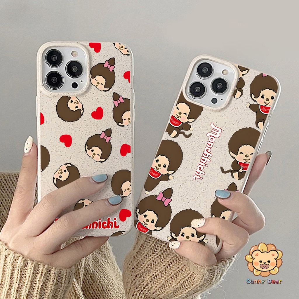เคสสําหรับiphone 16 Pro Maxมอนชิชิ น่ารัก 15 14 XR 13 11 12 Pro Max 8 7 6 6S Plus X Xs Max 13 12 11 เป็นมิตรกับสิ่งแวดล้อมDegradableฟางข้าวสาลี