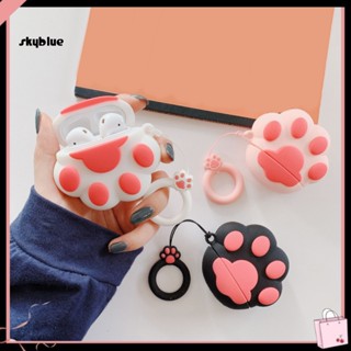 [Sy] เคสซิลิโคน รูปอุ้งเท้าแมว อุ้งเท้าแมว สําหรับป้องกันหูฟัง บลูทูธ Apple AirPods 1 2 Generation