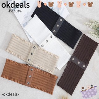 Okdeals เข็มขัดกว้าง หรูหรา แฟชั่น สําหรับชุดเดรส กระโปรง เสื้อโค้ท สายรัดเอวหนัง