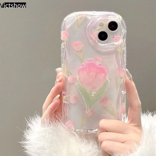 เคสโทรศัพท์มือถือแบบนิ่ม ใส ลายดอกทิวลิป DIY สําหรับ OPPO A17 A17K A16 A95 A57 A16S A77 A57S A57E A55 A7