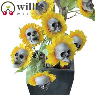 Willis เครื่องประดับ รูปหัวกะโหลก 3 แบบ สําหรับตกแต่งปาร์ตี้ฮาโลวีน DIY 1 ชิ้น