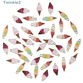 Twinkle จี้กรวยไอศกรีมบอล 4 แบบ สําหรับทําเครื่องประดับ DIY 40 ชิ้น