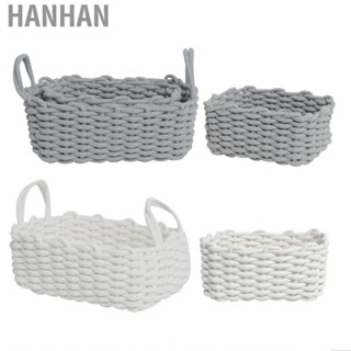 Hanhan Cotton Rope Storage Bins Box   Safe To Use Nordic Style Hand Knitting for Snacks