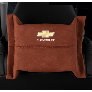 Chevrolet LOGO tissue box Malibu Cruze EQUINOX Cavalier Traverse Captiva Suburban Tahoe spark Groove car seat back strap hanging universal Alcantara tissue bag