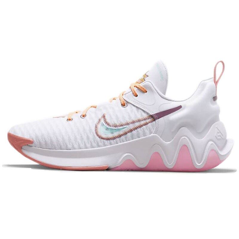 แท้ Nike Giannis Immortality รองเท้าบาสเก็ตบอลเบาะลมระบายอากาศนุ่มสบาย - สีขาว สีชมพู