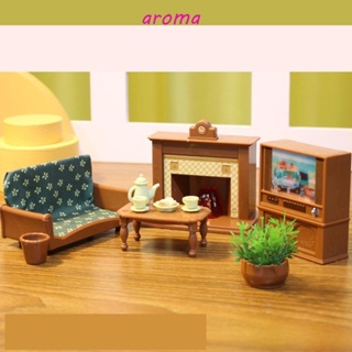 Aroma โมเดลบ้านตุ๊กตาจิ๋ว ของเล่นเสริมการเรียนรู้เด็ก สําหรับตกแต่งบ้านตุ๊กตา