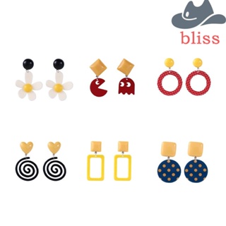 Bliss ใหม่ ต่างหูสตั๊ด ทรงกลม ลายจุด ทรงเรขาคณิต สําหรับผู้หญิง