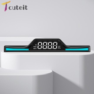 Tcuteit นาฬิกาปลุกดิจิทัล HUD GPS วัดความเร็ว ไฟ RGB เพื่อความปลอดภัย