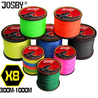 Josby สายเบ็ดตกปลา PE แบบถัก 8 เส้น 300 ม. 500 ม. 1000 ม. 22-120LB