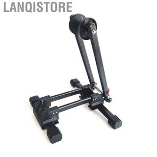 Lanqistore Bike Plug in Parking Rack  Double Pole Foldable Stand Steel Rustproof Strong Bearing  Display Function Wear Resistant for Road