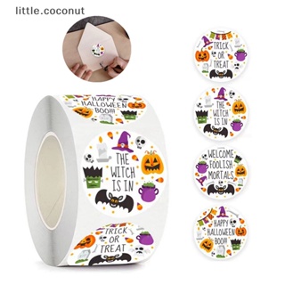 [little.coconut] สติกเกอร์ฉลาก ลายฮาโลวีนน่ารัก ของขวัญ สําหรับตกแต่ง 500 ชิ้น ต่อม้วน