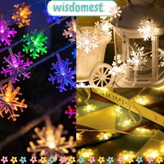 WISDOMEST สายไฟ LED รูปเกล็ดหิมะ สําหรับตกแต่งปาร์ตี้คริสต์มาส 1.5 ม. 3 ม.