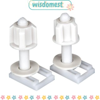 Wisdomest ชุดน็อตพลาสติก สีขาว แบบเปลี่ยน สําหรับที่นั่งชักโครก ห้องน้ํา 2 แพ็ค