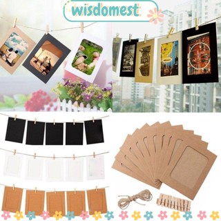 Wisdomest กรอบรูป 3-6 นิ้ว พร้อมคลิปหนีบ และเชือก สําหรับแขวนตกแต่งผนัง งานแต่งงาน ปาร์ตี้ 10 ชิ้น