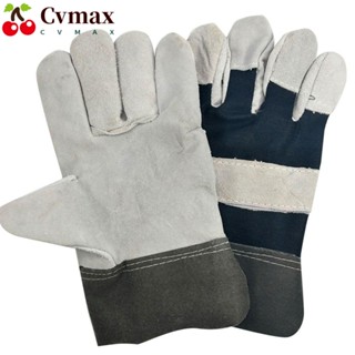 Cvmax ถุงมือหนังวัว กันความร้อน สีเทา สําหรับงานเชื่อม เบเกอรี่ 1 คู่