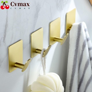 Cvmax ตะขอแขวนผ้าขนหนู สเตนเลส สีทอง กันน้ํา สําหรับห้องน้ํา ห้องครัว 4 แพ็ค