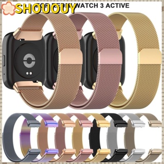 Shououy สายนาฬิกาข้อมือสเตนเลส โลหะ แบบเปลี่ยน อุปกรณ์เสริม สําหรับ Redmi Watch 3 Active Smart Watch