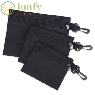 Lonfy กระเป๋าเครื่องมือ พร้อมคาราบิเนอร์ มีซิป สําหรับอุปกรณ์เครื่องสําอาง เครื่องเขียน