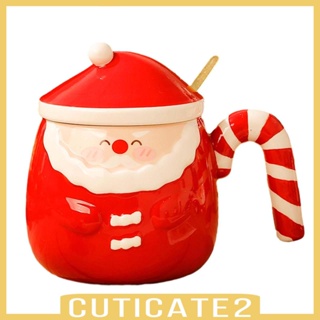 [Cuticate2] แก้วมัก พร้อมฝาปิด ลายซานต้าคลอส 460 มล. ของขวัญ สําหรับชา กาแฟ น้ําผลไม้ นม น้ําผลไม้