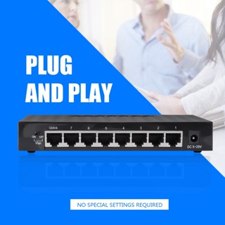 Newsletter 8 พอร์ต 10/100 / 1000Mbps Gigabit Ethernet Switches สวิตช์เครือข่ายอัจฉริยะ RJ45