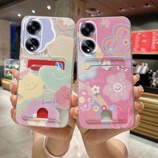 เคสOPPO A38 A58 A78 4G A78 A98 5G A17 A17K A57 New 2023มือถือ ซิลิโคนนิ่ม แบบใส พร้อมช่องใส่บัตร หลากสี สําหรับ เคสโทรศัพท์OPPO A58 4G