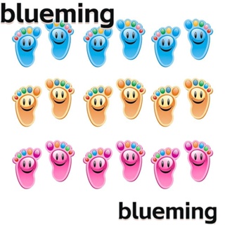 Blueming2 สติกเกอร์ไวนิล ลายการ์ตูนสัตว์ยิ้มน่ารัก มีกาวในตัว สําหรับติดตกแต่งพื้นเด็ก เนอสเซอรี่ 30 คู่