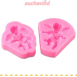 Suchenhd 3 ชิ้น นางฟ้า ซิลิโคน แม่พิมพ์ฟองดองท์, ซิลิโคน สีชมพู มินิ นางฟ้า แม่พิมพ์ซิลิโคน, แม่พิมพ์ซิลิโคน ขนาดเล็ก สําหรับ ขนมแข็ง นางฟ้า ฟองดองท์ ช็อคโกแลต