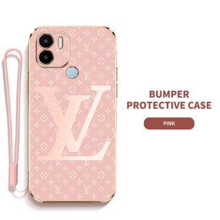 LV Ybd เคสโทรศัพท์มือถือ ซิลิกาเจล พร้อมสายคล้อง ป้องกันเลนส์ สําหรับ Xiaomi Redmi A1 A2 Plus A1+ A2+ 2022 POCO C50