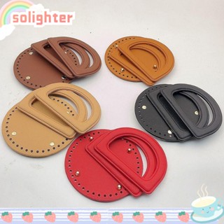 Solighter สายคล้องกระเป๋า หนัง PU พร้อมรู แฮนด์เมด DIY 3 ชิ้น ต่อชุด