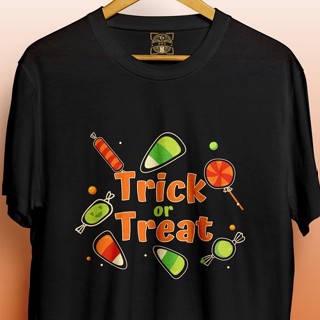 เสื้อยืดแขนสั้น พิมพ์ลาย HALLOWEEN TRICK OR TREAT BWS