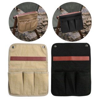 Solid Home Canvas Picnic Outdoor Camping Wear Resistant Multi Pocket Sofa Side TV Remote Control Armrest Organizer