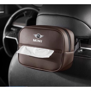 MINI Cooper LOGO tissue box COUNTRYMAN CABRIO Paceman JCW CLUBMAN F54 F55 F56 F57 F60 R60 R53 R56 R55 R61 car seat back hanging paper bag armrest box miscellaneous storage leather bag