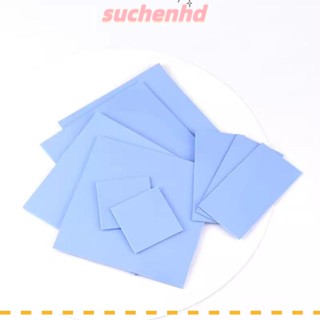 Suchenhd แผ่นซิลิโคนความร้อน สองด้าน ลดความร้อน ชิปกราฟิก สีฟ้า 4 แบบ 5 ชิ้น