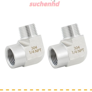 Suchenhd ข้อต่อท่อ สเตนเลส 90 องศา 1/2 นิ้ว NPT ป้องกันการกัดกร่อน