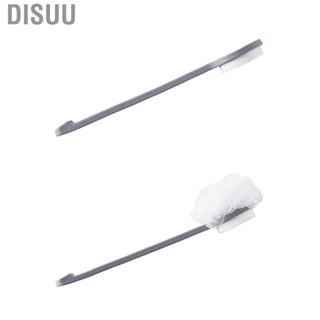 Disuu Bath Brush Comfortable  Feeling Gray Color PP Long Handle Sponge Shower Scrubber