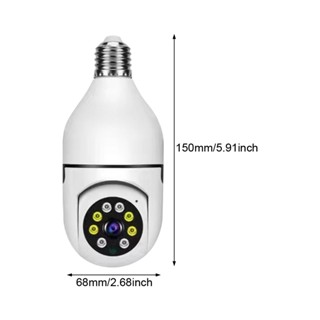 กล้องวงจรปิดไร้สาย E27 มองเห็นกลางคืน HD 360 องศา 1080P WiFi สองทาง